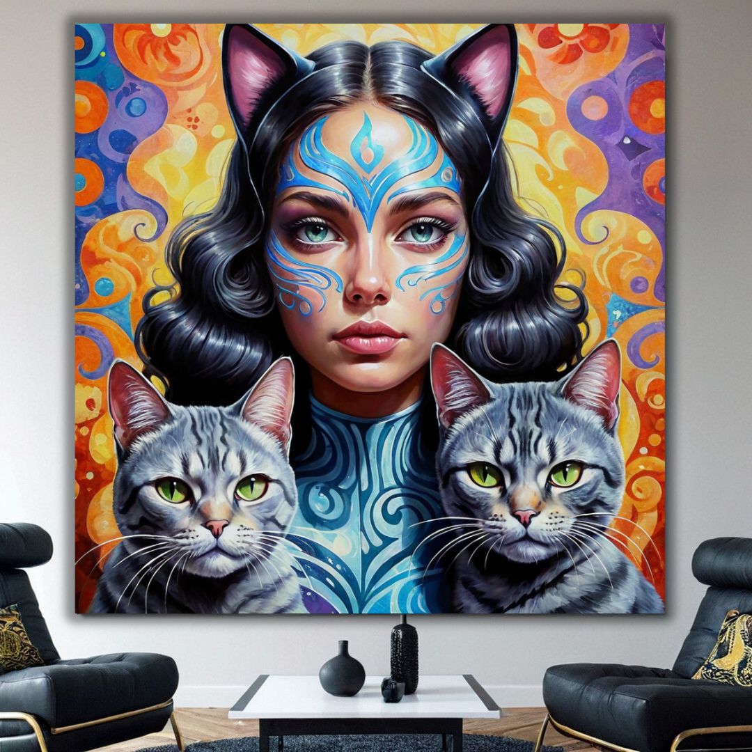 Cat Ladies Maya 1 Canvas Wall Art