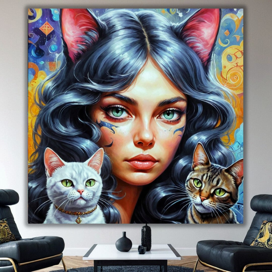 Cat Ladies Maya 3 Canvas Wall Art