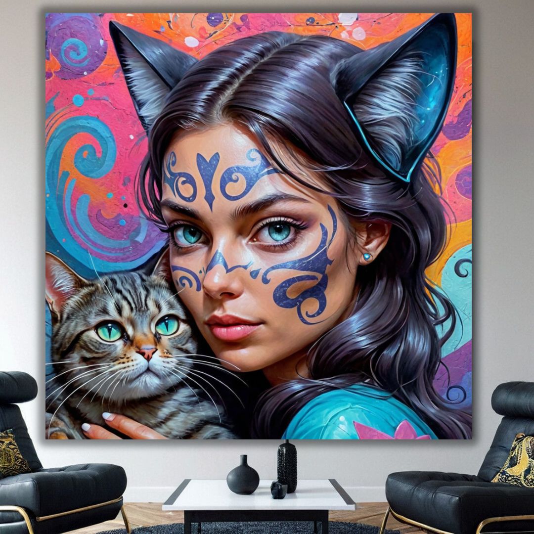 Cat Ladies Maya 5 Canvas Wall Art