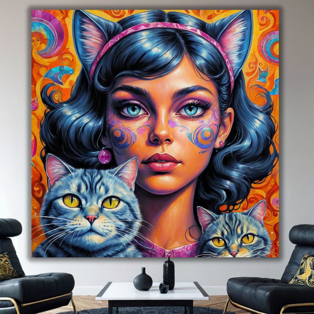 Cat Ladies Maya 6 Canvas Wall Art