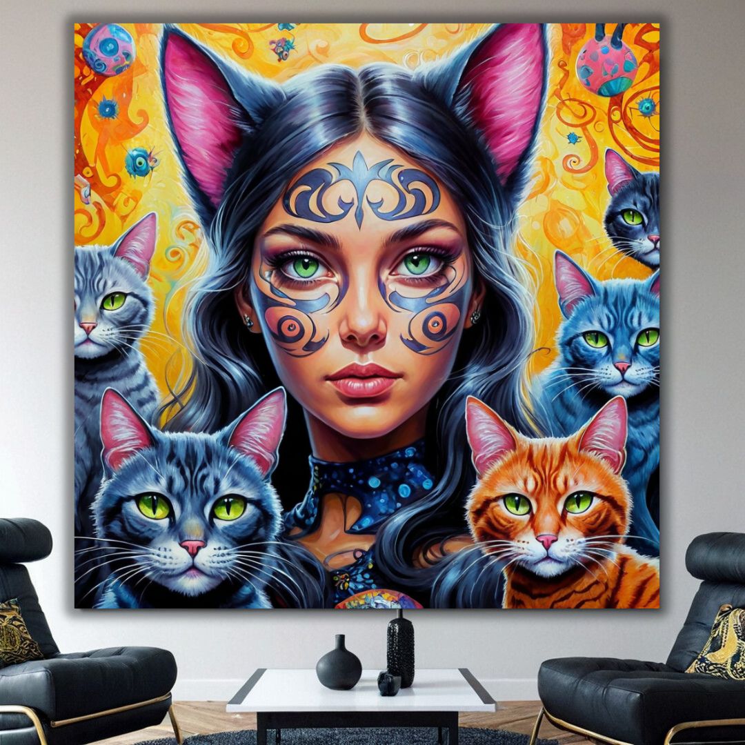 Cat Ladies Maya 7 Canvas Wall Art