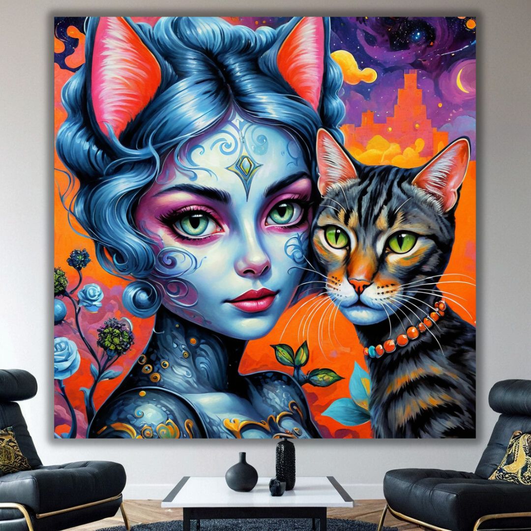 Cat Ladies Maya 9 Canvas Wall Art