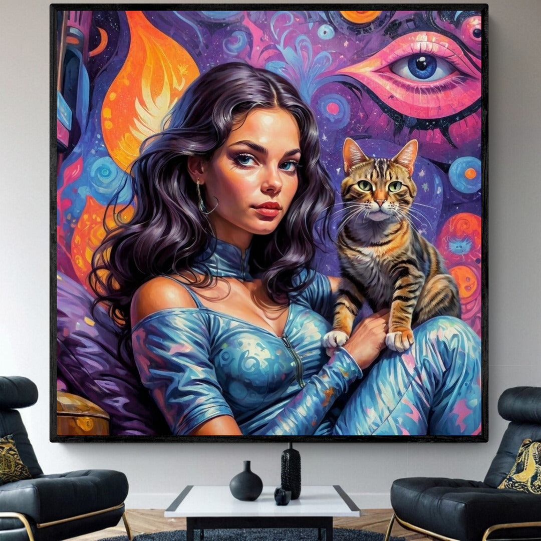 CAT LADY NATALIE CANVAS PRINT WALL ART COLLECTION From $57 to $2500