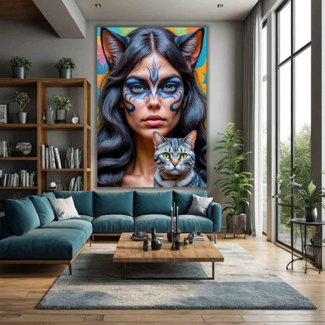 CAT LADIES MAYA VERTICAL 5 CANVAS WALL ART