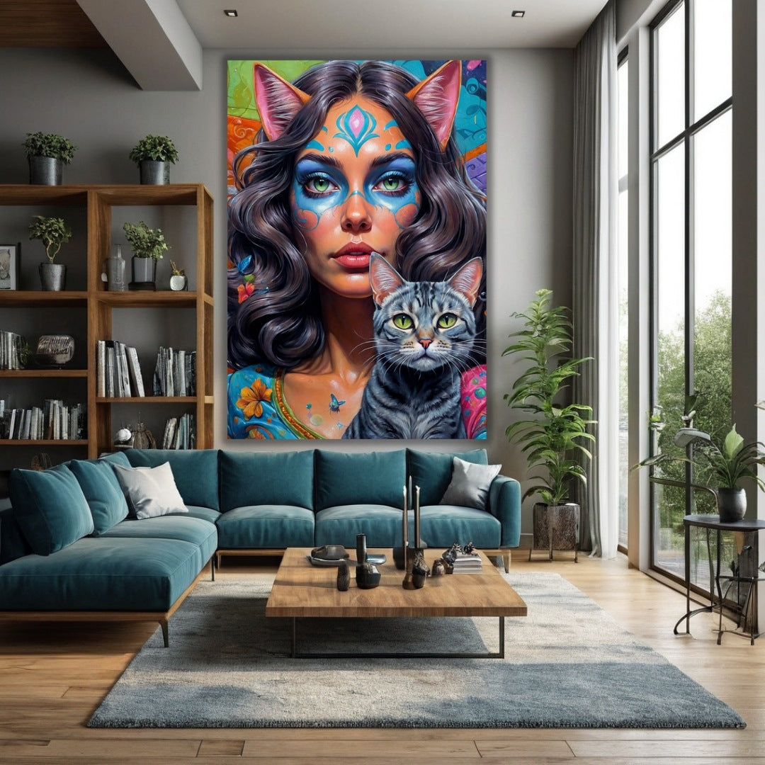 CAT LADIES MAYA VERTICAL 6 CANVAS WALL ART