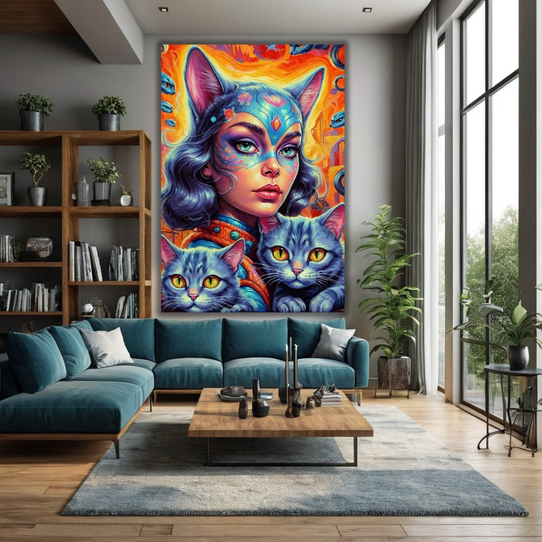 CAT LADIES MAYA VERTICAL 8 CANVAS WALL ART