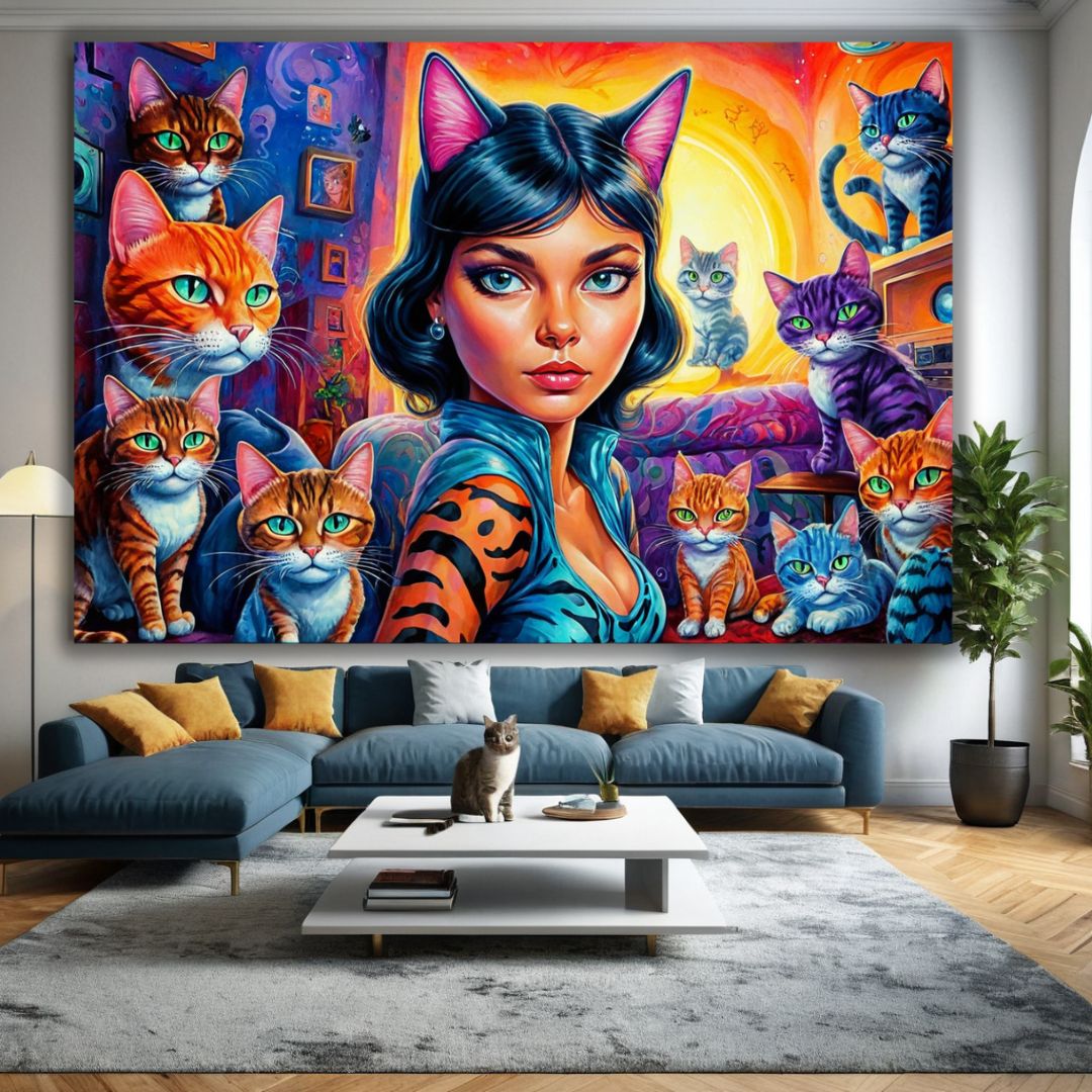 CAT LADIES MAYA HORIZONTAL 2 WALL ART