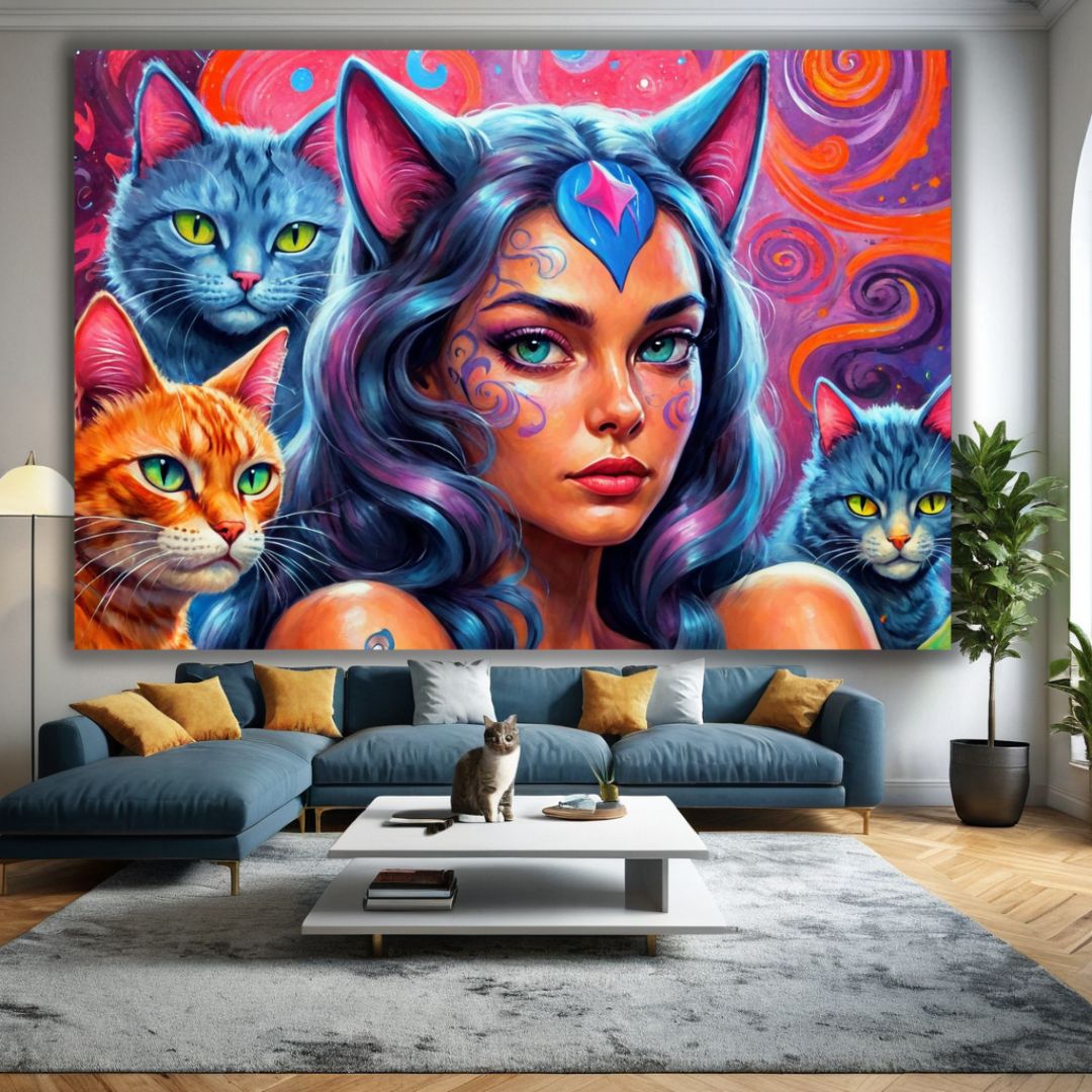 CAT LADIES MAYA HORIZONTAL 4 WALL ART