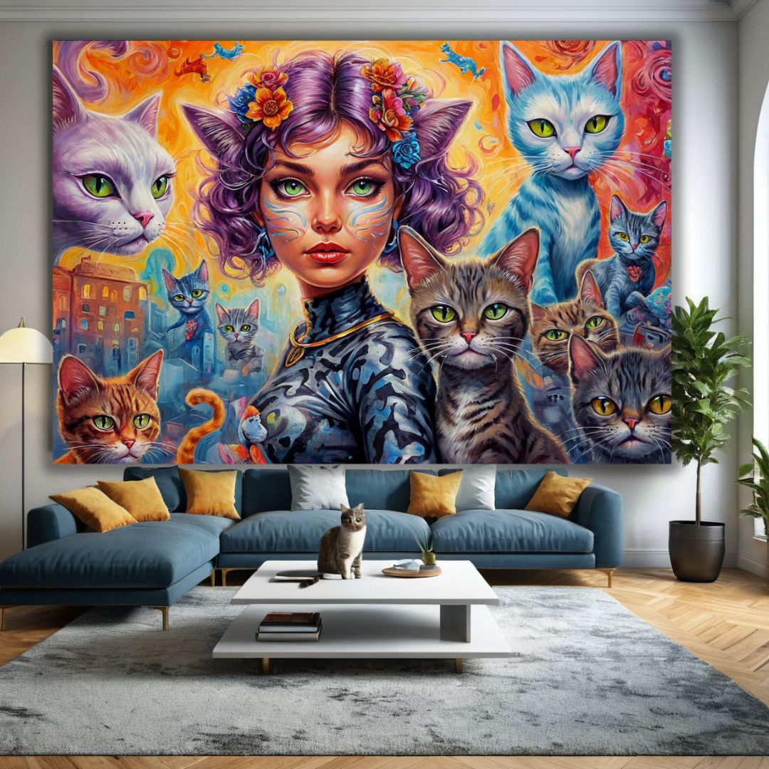 CAT LADIES MAYA HORIZONTAL 6 WALL ART