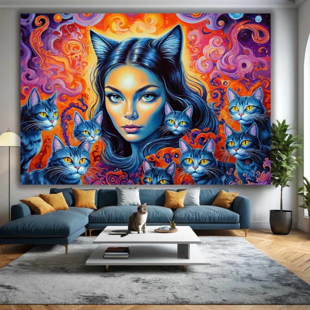 CAT LADIES MAYA HORIZONTAL 7 WALL ART