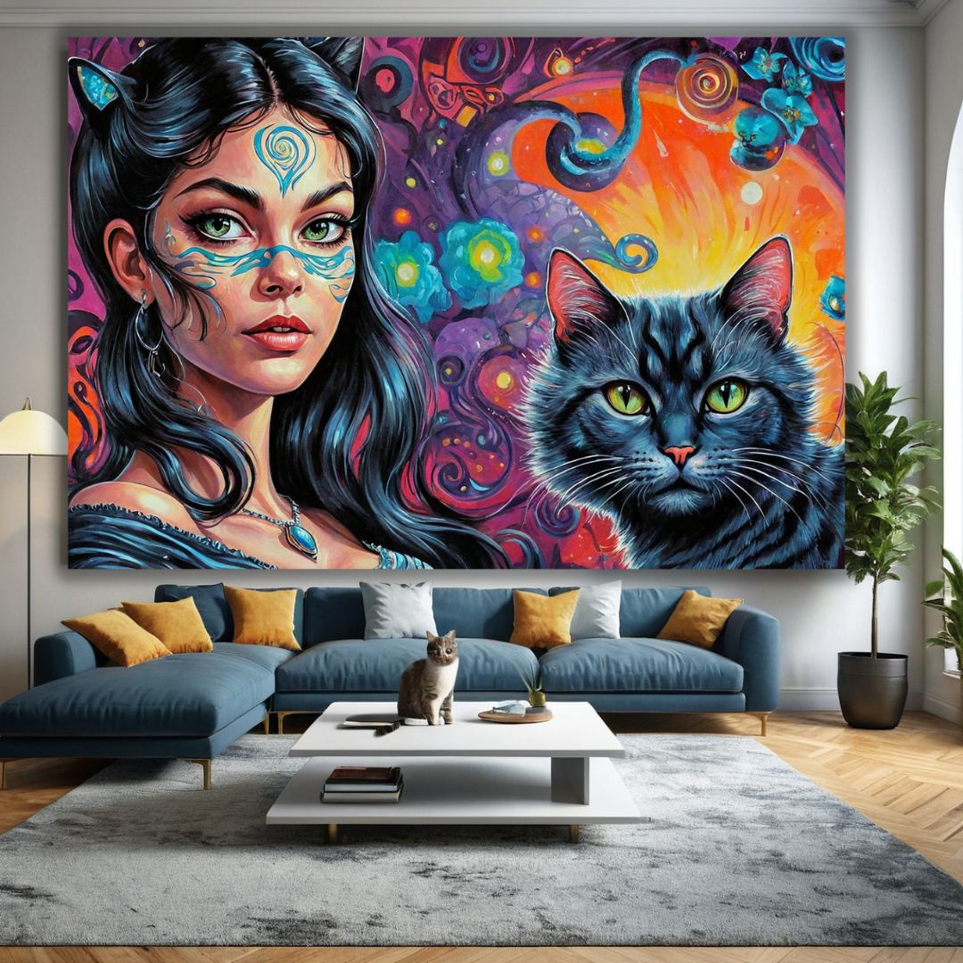 CAT LADIES MAYA HORIZONTAL 8 WALL ART