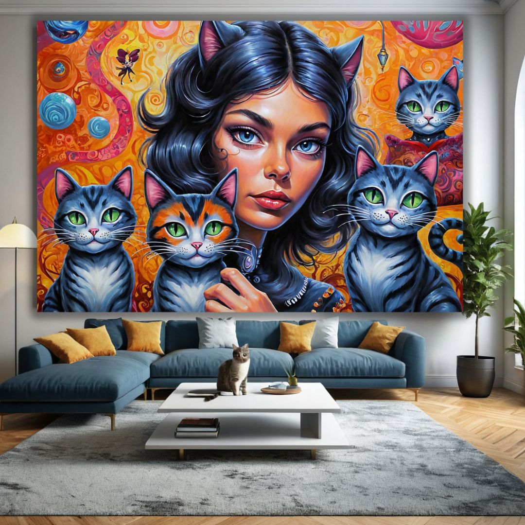 CAT LADIES MAYA HORIZONTAL 9 WALL ART