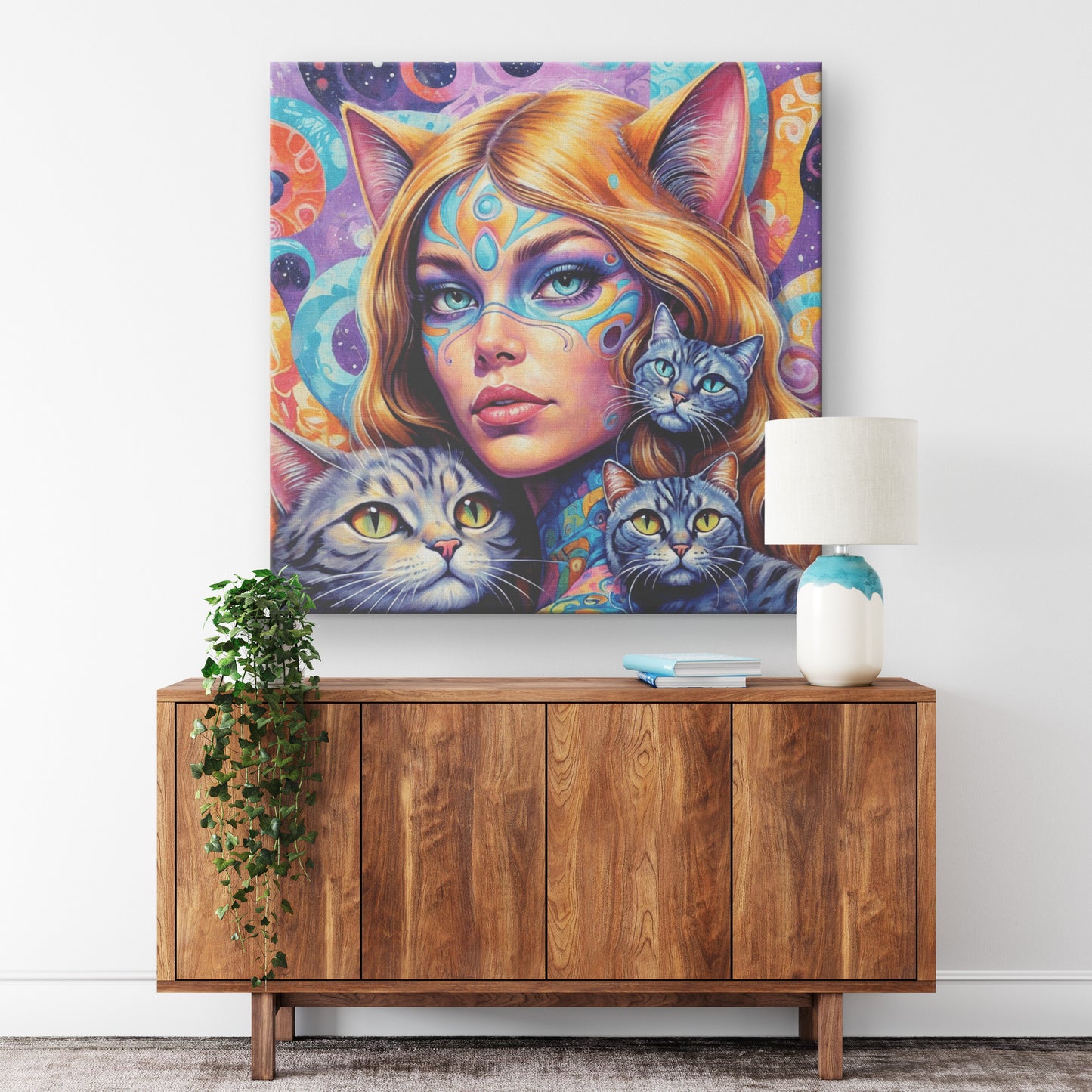 Cat Ladies Maya 12 Canvas Print Wall Art