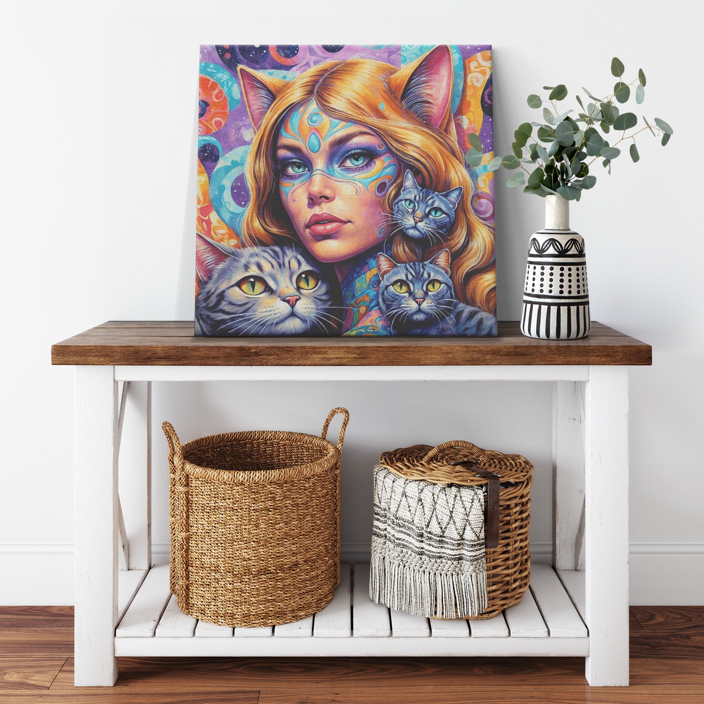 Cat Ladies Maya 12 Canvas Print Wall Art