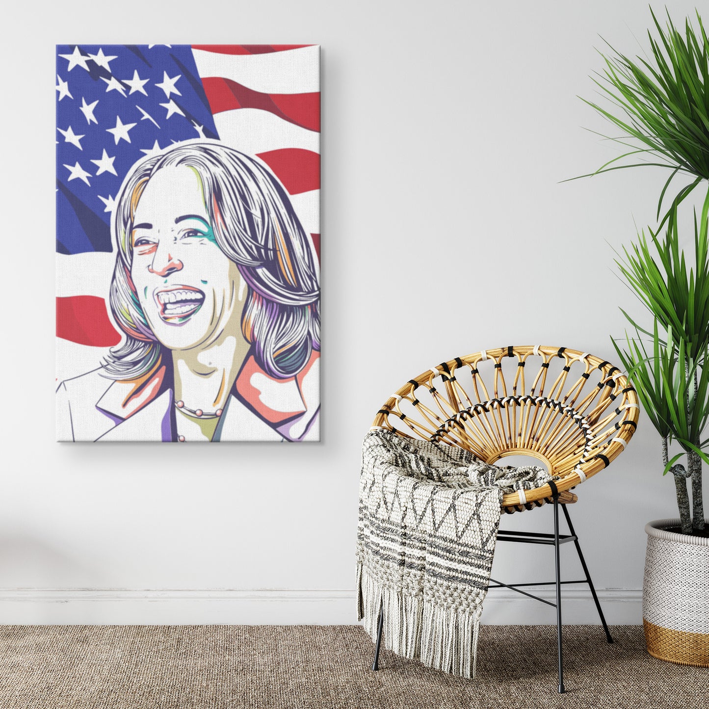 KAMALA HARRIS FREEDOM 2024 CAANVAS WALL ART
