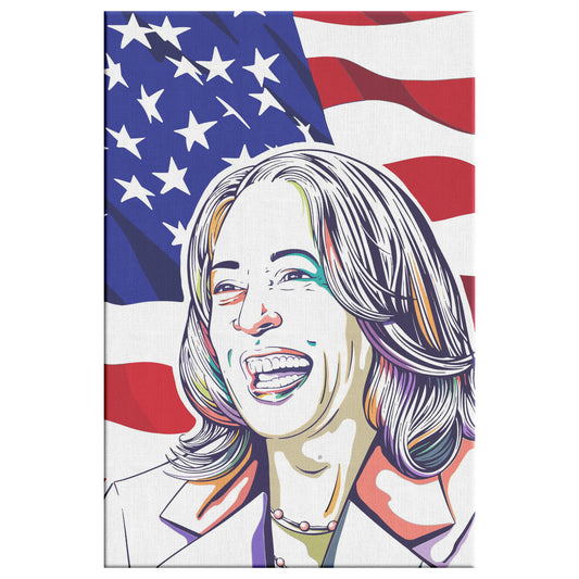 KAMALA HARRIS FREEDOM 2024 CAANVAS WALL ART