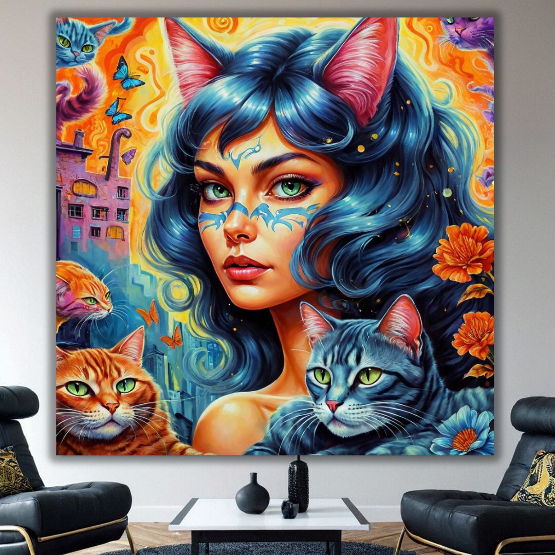Cat Ladies Maya 10 Canvas Wall Art